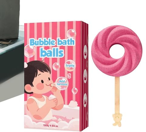 Schiuma da Bagno Forma di Leccalecca Simpatica con Sali Detergenti | 6 Pezzi Fragranti Bolle da Bagno Per Donna, Uomo, Ragazza, Famiglia