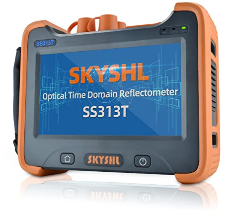 SKYSHL 1310nm/32dB e 1550nm/30dB SM Tester OTDR per Fibra Ottica Monomodale Integrati OPM+OLS+VFL+Mappa dell'evento+Touch Screen da 7 Pollici Riflettometri Ottici per APC&UPC SC+FC+ST+LC-SS313T-2A1