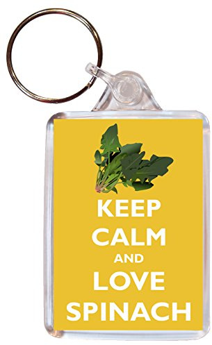 Keep Calm and Love Spinach - Double Sided Large Keyring Key Ring Fob Chain Name Tag