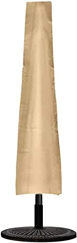 AILELAN Cubiertas de paraguas, cubiertas impermeables para el mercado de patio con cremallera para paraguas de 7 pies a 10 pies (beige)
