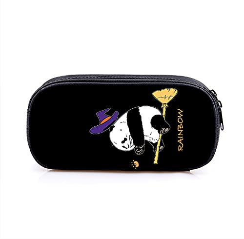 Abcsea 1 Stück Panda Niedliche Federmäppchen, Große Kapazität Federmäppchen, Große Kapazität Briefpapier Pouch, Stifteetui Groß (Schwarz)