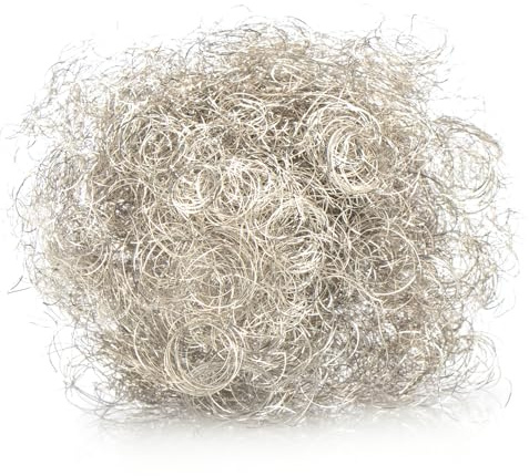 com-four® 30g Engelshaar fein gelocktes Lametta silberfarben für den Tannenbaum zu Weihnachten, Weihnachtsdekoration