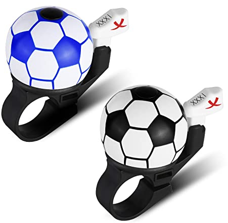 Flintronic Kinder Fahrradklingel, 2 Stück, Laut, Color, Coole Bell für Jugend Kinderrad Glocke, Unisex, Metall, Lenkermontage, Blue, Black