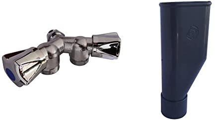 Somatherm For You Robinet Double 2 têtes en Y M15/21 - M20/27 & Entonnoir d'évacuation Double Ø40