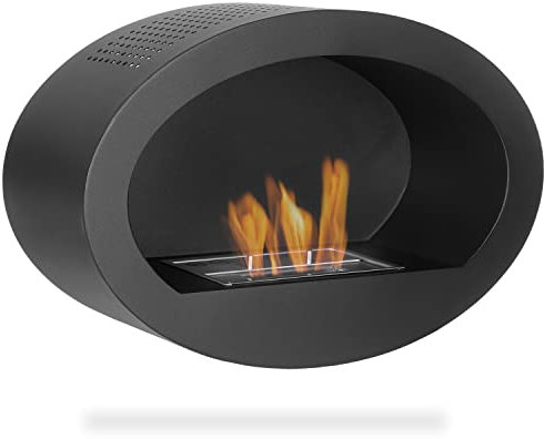 Moritz Ethanol Kamin Wandkamin 40 x 60 x 22 cm I hängend rund I 1 Liter Brenner I Bioethanol Kamin I Bio Ethanol Kaminofen Indoor Outdoor I Innen Außen I Bioethanol Brenner I Brennertopf