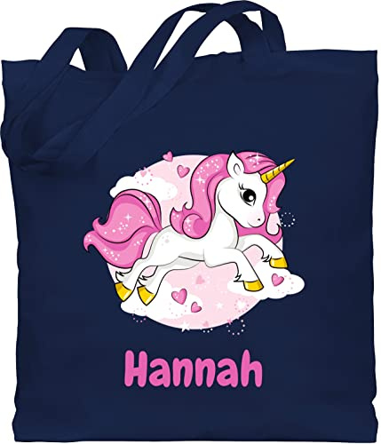 Geschenk mit Namen personalisiert by Shirtracer - Baumwolltasche - Einhorn Name I Unicorn I Einhörner