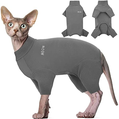 Hjyokuso Katzenbekleidung, Katzenpullover, Sphynx Pullover Mit Vier Beinen, Katzenbody Nach Op, Katzen Kleidung, Pullover Für Katzen, One Piece Pullover Für Sphynx,Cornish Rex,Devon Rex,Peterbal