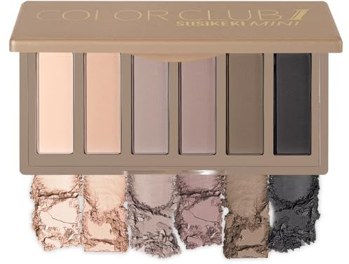 SUSIKEKI Fard à Paupières 6 Couleurs avec Miroir - Ombres à Paupières Palette Maquillage Yeux Shimmer Mat Pigmentées - Eyeshadow Imperméable Hautement Portabilité Longue Durée