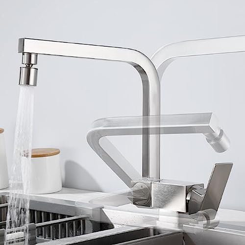 Vorfenster Küchenarmatur Klappbar Wasserhahn Küche Gebürstet Spültischbatterie Duschmodell Messing Schwenkbar Küchenbatterie