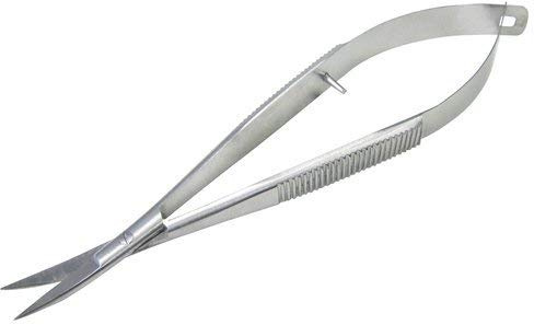 SANDBRSOS Cuticle Scissors Extra Fine Curved Professional Precise Pointed Tip Stainless Steel Grooming Kit for Eyebrow, Eyelash, Trim Nail and Dry Skin 12cm
