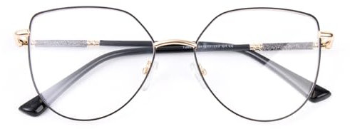 OKH Blaulichtfilter Brille Frauen Damen Cateye Metallbrille Katzenauge Anti Blendung mit Frühlingsscharnier Bling Dekoration für Computerspiele Lesen