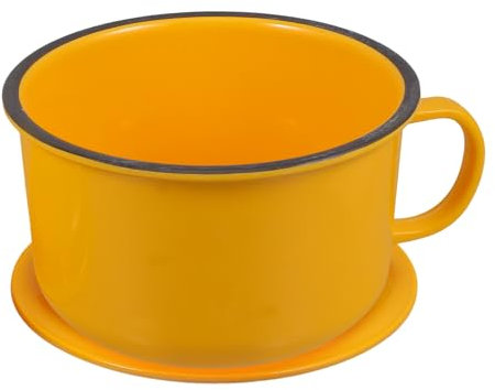 Amosfun Enamel Instant Noodle Bowls with Lid Vintage Salad Bowl Enamelware Large Mug Chinese Style Food Soup Serving Bowl for Ramen Asian Dishes Cereal Rice Noodle