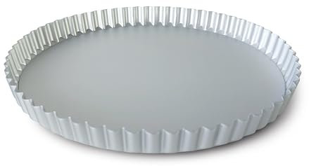 Guardini, Molde para tarta con base extraíble Ø 25 cm, Recubrimiento libre de PFAS, Apto para uso intensivo, Aluminio reciclado anodizado, Plata, Made in Italy, Línea profesional