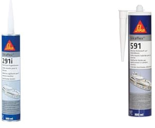 Sika – Dichtstoff – Sikaflex-291i Weiß & Dichtstoff – Sikaflex-591 Weiß – für Marineanwendungen – für innen und außen – hochelastisch, strapazierfähig und lösemittelfrei – 300 ml