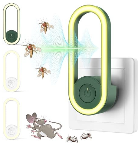 Ultrason Souris et Rats, 4 Pack Repulsif Souris Ultrasons,Prise Anti Moustique Ultrason, Anti Rat Ultrason Plug-in, Appareil Ultrason Souris pour Cafards, Souris, Mouches, Moustique