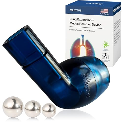 MILLSTEPS Breathing Exercise Device for Lungs,Flutter Valve,Expiratory Breathing Exerciser - Clear Mucus from Airways Naturally & Build Stronger Lungs