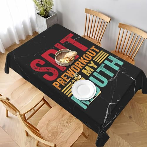 NJHGHHRT Spit Preworkout in My Mouth Waterproof Rectangular Tablecloth 60x90 Inch Decorative Tablecloth for Home, Restaurant, Outdoor Camping﻿
