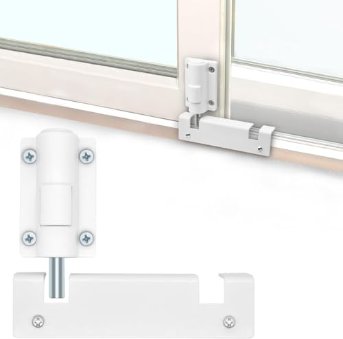 Patio Sliding Glass Door Foot Lock, Rail-Childproof Safety Window Locks | Keyless Kick Lock with 2-position vent control, Security Bolt Install on The Top or Bottom