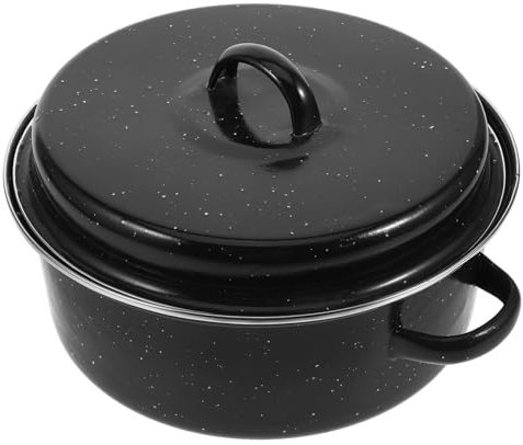 BCOATH Enameled Roasting Pan Lid Roasting Pot Roaster Baking Pan Multi-function Kitchen Supplies for Oven Use