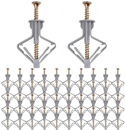 ancchor Screw - Galvanized Expansion Tube ancchor | Expansion Screw | Wall Anchors Plasterboard Plugs | Drywall Mount Anchors for Tv Cabinets, Photo Frames, Tv Cabinets, and Plaster Walls