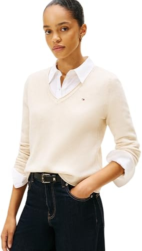 Tommy Hilfiger Jersey Mujer Soft Wool con Cuello de Pico
