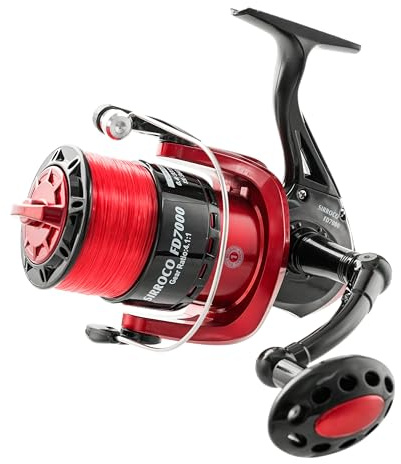 FISHZONE SIRROCO FD7000 SURF Front Drag Fixed Spool Fishing Reel (Pre Spooled with 20lb Line) - For use on Sea Surf