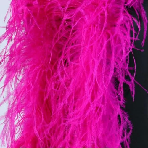 2 m 3,0 m Straußenfederboa Fuchsia 1 6 10-lagig Straußenschal Kostümkleid Kleidung Nähzubehör Straußenschal-Fuchsia-6-lagig 2 METER