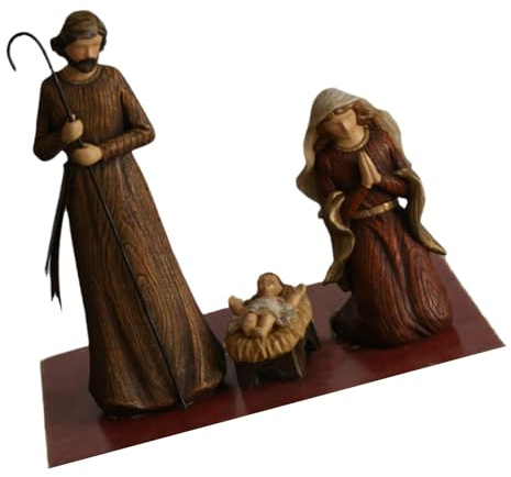 Figuras de pesebre de Navidad de alta calidad, belén religioso, decoración de mesa, artesanía de resina para el hogar, estante de exhibición, juego de belén de Navidad de resina