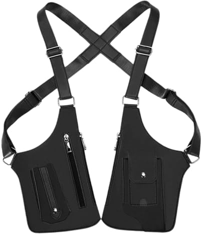 Doppel-Schulter-Achseltasche, wasserdicht, diebstahlsicher, Zwei Riemen, mehrere Taschen, Anti-Diebstahl-Schulterholster für Herren, für Handy, Autoschlüssel, Reisepass für Freund, Reisen