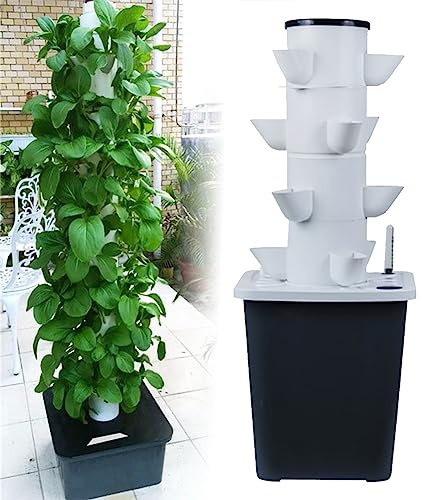 Hydroponiskt odlingssystem – odla örter, frukt och grönsaker – komplett kit med timer, pump och nätkrukor för trädgårdsskötsel