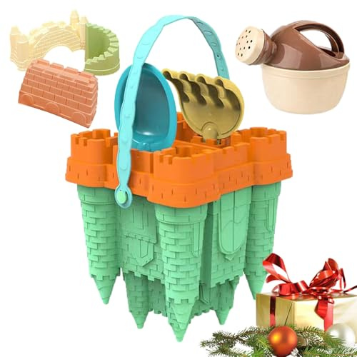 Sand Castle Construction Toys - Portable Outdoor Sandbox, Tool Kit with Mesh Backpack, Fun Creative Play Set | Use For Holiday Fun Area