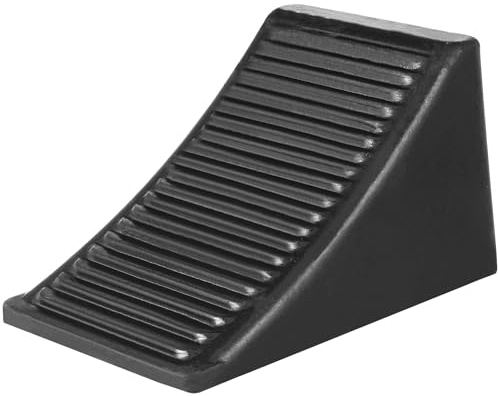 VALICLUD Cuneo per Pneumatici in Gomma Spessa Antiscivolo 10x10x16 Cm, Blocco Ruota Resistente Scanalature, Supporto per Veicoli, Scooter e Roulotte per Sicurezza in Parcheggio