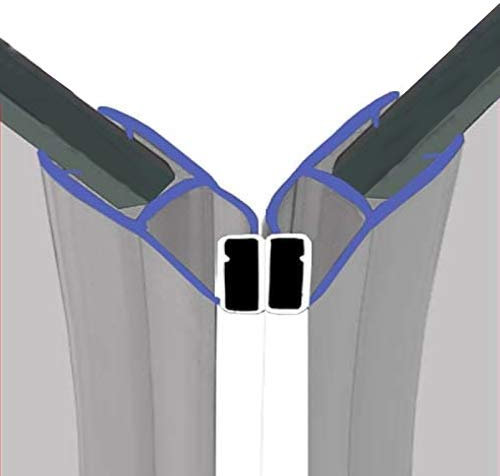 Magnetic Shower Seals | Sold in Pairs | Fits 8, 9 or 10mm Glass | 90° Magnet for Pivot Opening Doors | 2 Metres Long | MAG012
