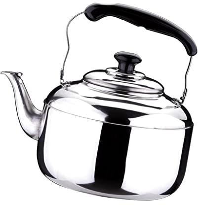 Baoblaze Wasserkessel Edelstahl Outdoor, Flötenkessel 4L / 5L / 6L, Camping Wasserkocher Pfeifkessel, Whistling Tea Kettle, Metall Kessel zum Teebereiter für Herd Picknick Kochgeschirr Küche, 5L
