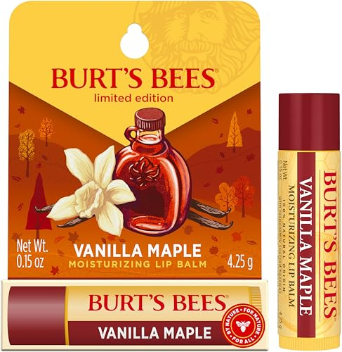 Burts Bees Vanilla Maple feuchtigkeitsspendende Lippenbalsam in Blisterverpackung für Unisex 0,15 oz Lip Balm