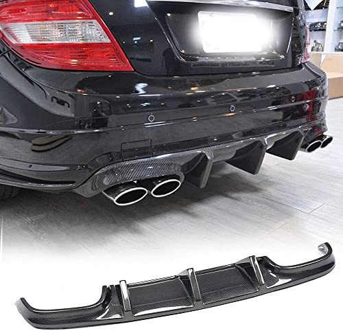 TGFOF W204 Carbon Karbonfaser Heckdiffusor für Mercedes Benz C Klasse W204 C63 AMG Pre-Facelift 2008-2011 Heckstoßstange Lip CF Diffusor Spoiler