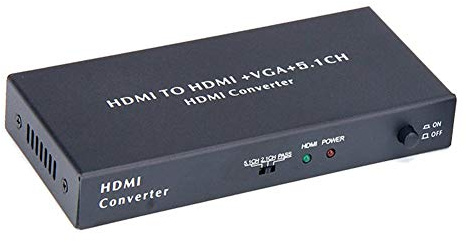 RSGK Extractor De Audio HDMI Convertidor HDMI a VGA 5.1 Canales Dolby AC3 DTS, con Adaptador Óptico SPDIF Coaxial Jack De 3.5 Mm Vga MHL