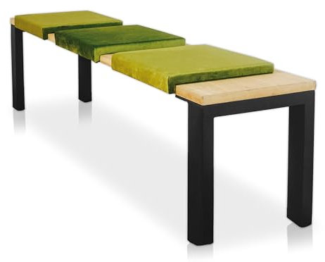 Lycce Bankauflage Fresh Klemmkissen 1 Leiste, Sitzkissen Samtstoff Oliv, Banktiefe ab 35 cm