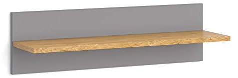 VitaliSpa Wandregal Malia, Grau, 70 x 20 cm, zur Wandmontage mit offenem Fach für Bücher und Dekoration