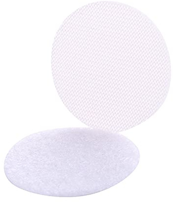 12 Paare Runde Klettband Selbstklebend Extra Stark, 50mm Doppelseitig Klettpunkte Klettverschluss, Schadensfrei und Befestigung Ohne Bohren, für Teppiche, Matten, Vorhang, Fotowand (Weiß)