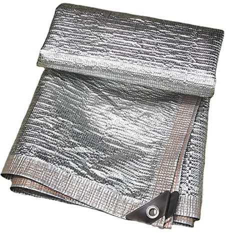 99% Hitzeschutz Aluminet Schattennetz Mit Ösen, Reflektierendes Alunetz Auto Schattennetz, Sonnenschutz Netz Hund, Gartensichtschutz, Beschattung für Terrassenüberdachung, Aluminium Uberdachung(Silver