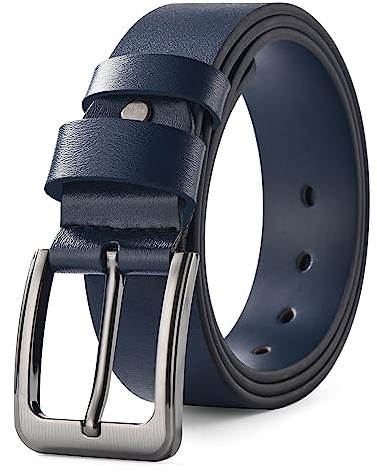 HYCOPROT Gürtel Herren Leather Klassische Accessoires Jeansgürtel 38mm Breite Größe Angepasst für Anzug Herren Kleidung Jeans Ledergürtel Vollrindleder