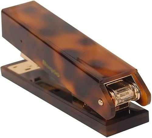 JYARZ Kleines Büroheftgerät 5,4 Zoll Gold-Tischhefter Roségold-Heftklammern Kein Stau Handheld-Hochleistungs-Heftgerät for Studenten-Schreibtisch-Bürobedarf Effortless Desktop Heftgerät