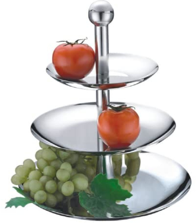 JUNYFFF Fruteros, Fruteros De Cocina Modernos 3 Pisos Cesta De Frutas Y Verduras Fruteros De Acero Inoxidable Almacenamiento Canasta De Estante para Almacenar Frutas, Pan