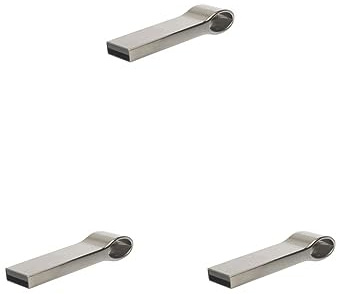 3 set of Business Metal Pendrive Keychain USB 2.0 Memory Stick Flash Drive, gray, 2GB