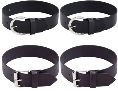 WEBEEDY 4 Pièce Brassard en Cuir pour Manches de Chemise, Brassards Réglables, Maintien des Manche, Bras Antidérapants, Jarretelles de Chemisen, Clips pour Manches de Chemise pour Professeur