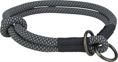 Trixie Halsband Hond Soft Half-Slip Zwart/Grijs