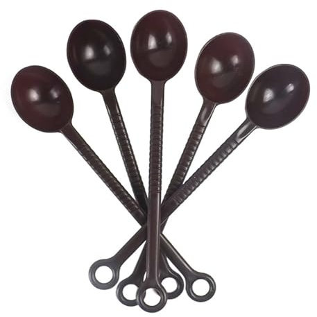 10 cucharas medidoras de granos de café de 10 gramos, cucharaditas de miel y leche en polvo, cuchara de plástico con mango
