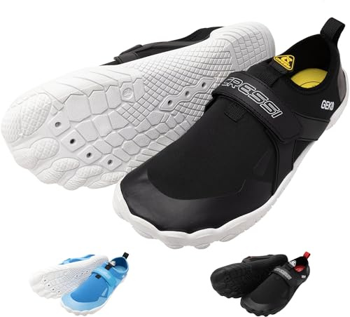 CRESSI Geko Shoes Black/White 36 - Zapato de Playa Unisex Ideal para una Experiencia Inmersiva en el Medio Acuático con Conexión Directa al Fondo Marino, Negro/Blanco, 36