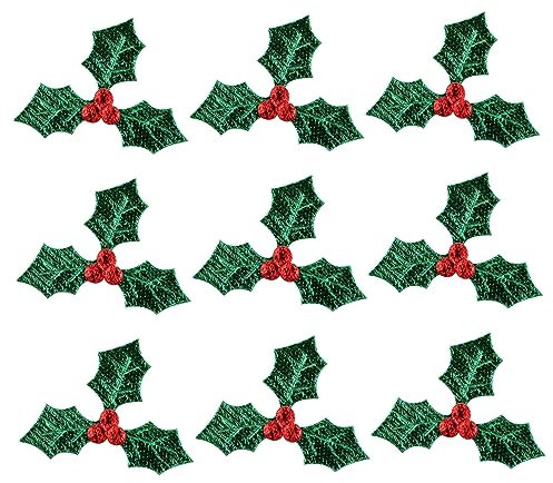 Garneck 100 Stück Mini Applikationen Stechpalme Beeren Für Weihnachten – Perfekt Als Geschenkanhänger - Haarschmuck - Oder Für Weihnachtskränze Und DIY Projekte 3 cm